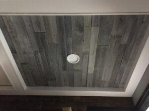 Aged gray pallet ceiling